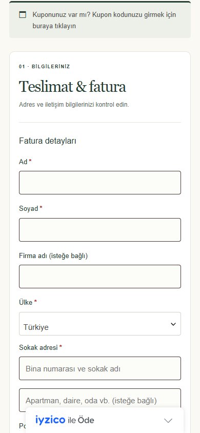 Dimsam Çay — Ödeme adımı mobil ekranı