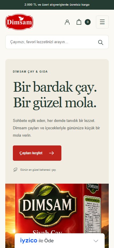Dimsam Çay — mobil görünüm