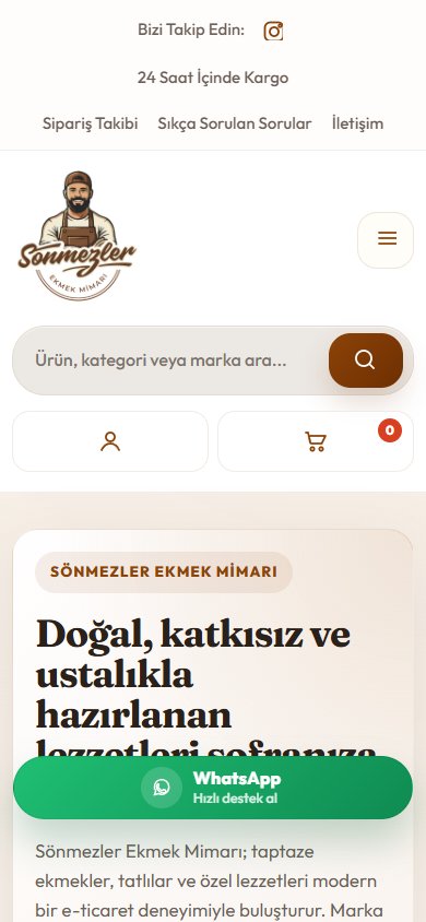 Ekmek Mimarı — Ana sayfa mobil ekranı