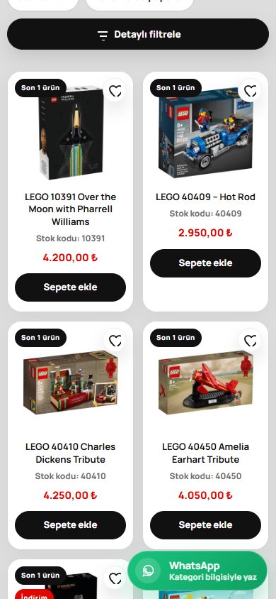 Hobilego — Kategoriler mobil ekranı