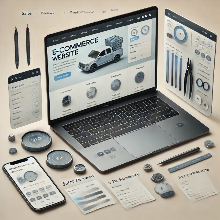 DALL·E 2024 09 30 00.59.26 A professional and modern e commerce website theme interface displayed on a laptop screen showcasing a clean and user friendly design. The interface | Haber & Duyuru
