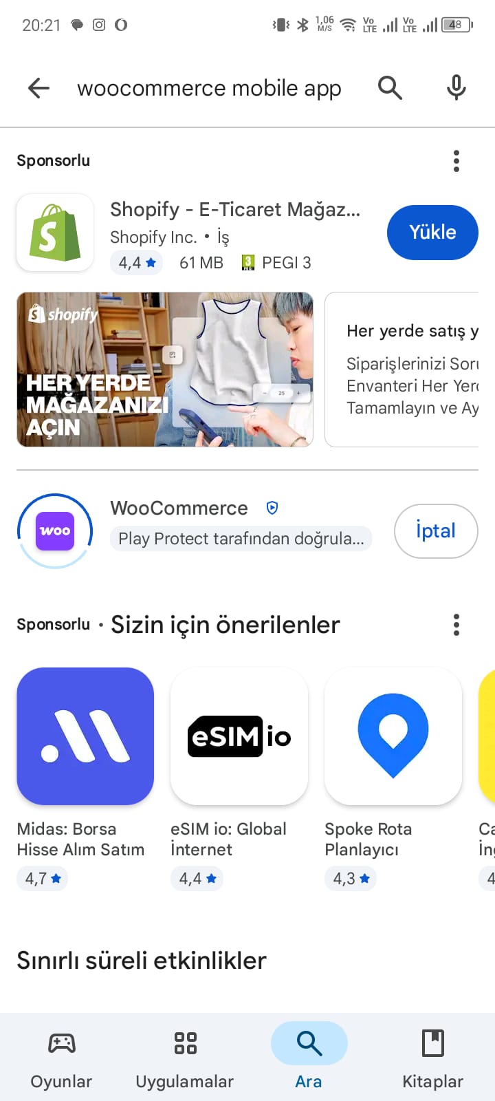 WooCommerce açılış ekranı - Oturum Aç