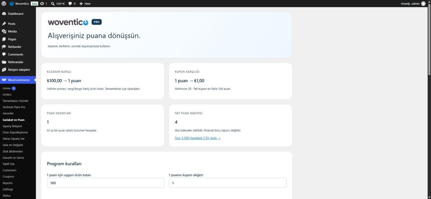 Pro · Program kuralları ve raporlar