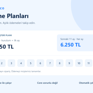 Woventico Ödeme Planları — kurulum ve aylık ödeme takibi