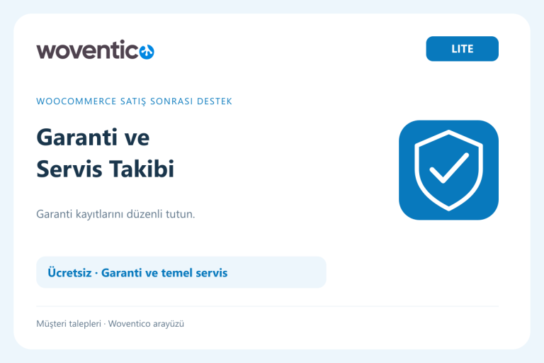 Woventico Garanti ve Servis Takibi Lite ön görseli