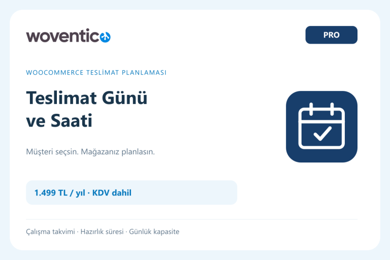 Woventico Teslimat Günü ve Saati Pro ön görseli