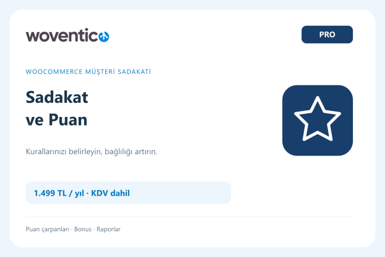 Woventico Sadakat ve Puan Pro ön görseli