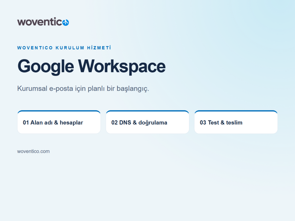 Google Workspace Kurulum Hizmeti — Woventico ürün ve hizmet tanıtımı
